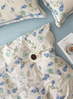 全棉套件美式印花四件套 100纯棉小清新双人被套床单床笠床上用品