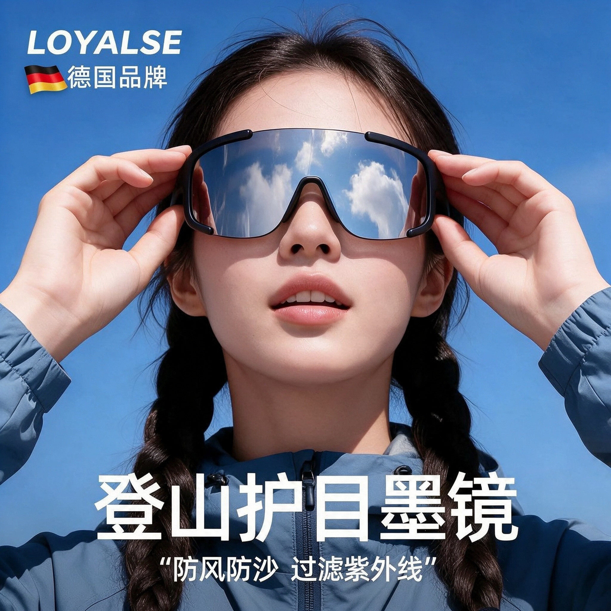 登山护目镜户外女爬雪山跑步防风镜运动自行车骑行眼镜可套近视镜
