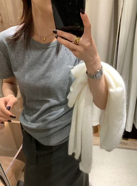 Metwo 瘦瘦tee8749#短袖T恤舒适棉质圆领打底衫内搭外穿显瘦上衣