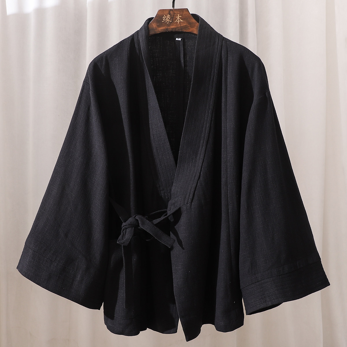 男士中国风棉麻汉服外套斜襟道袍