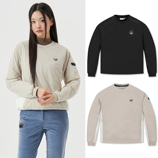 韩国代购GOLDEN BEAR高尔夫25秋冬撞色圆领保暖夹棉运动外套女式