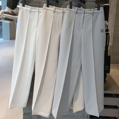 韩国代购southcape高尔夫穿搭26年春夏户外压褶显瘦直筒裤长裤女