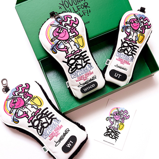 韩国代购YORF高尔夫配饰25年ins潮款涂鸦兔子一号木铁杆套组杆套