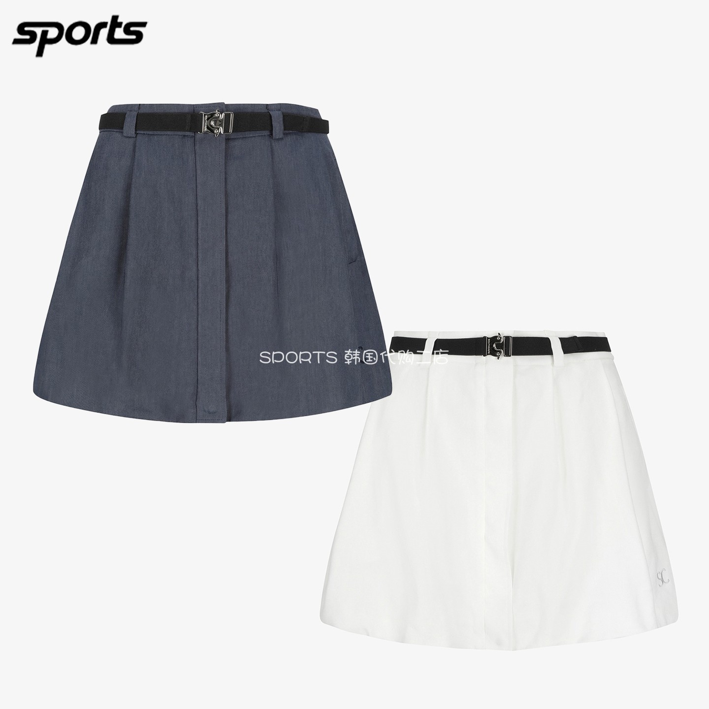 韩国代购southcape高尔夫穿搭26年夏腰带拉链弹力运动户外短裙女