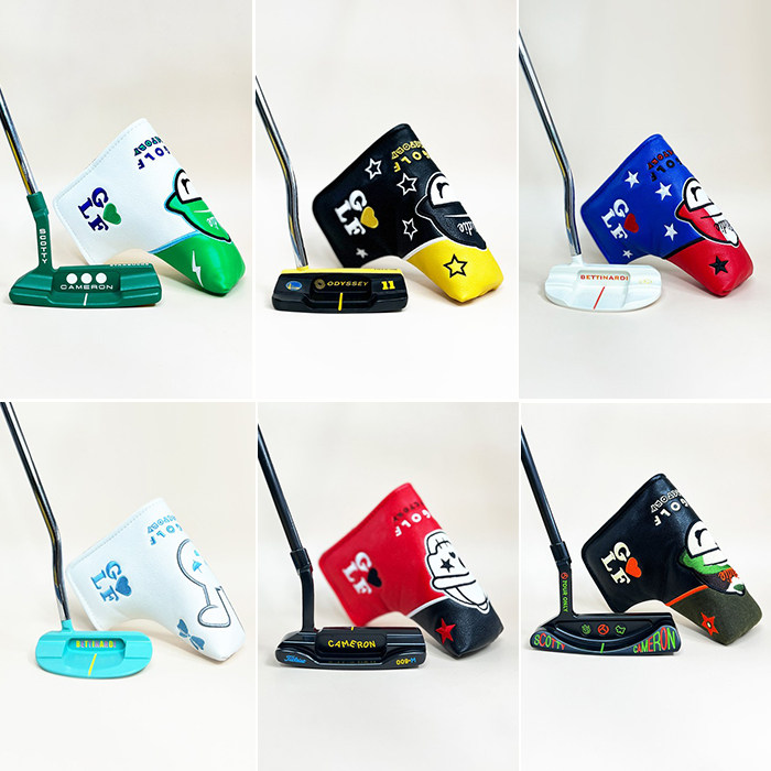 韩国代购108GOLF高尔夫配饰装备ins潮多色卡通涂鸦户外T型推杆套