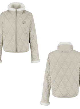 特价韩国代购St ANDREWS高尔夫菱格立领拉链户外保暖长袖外套女