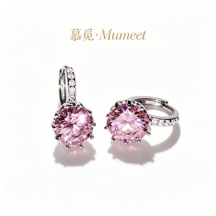 Mumeet/慕觅意大利中古风椭圆鸢尾花满钻耳钉