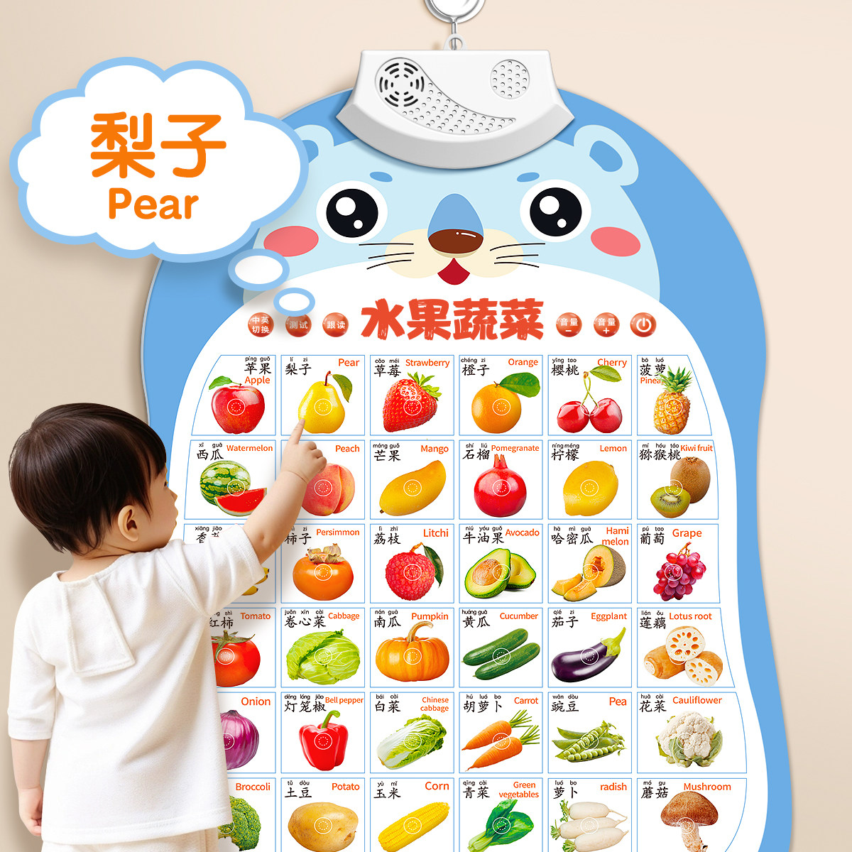 宝宝有声早教挂图婴儿认知点读发声幼小衔接儿童识图挂画学习墙贴