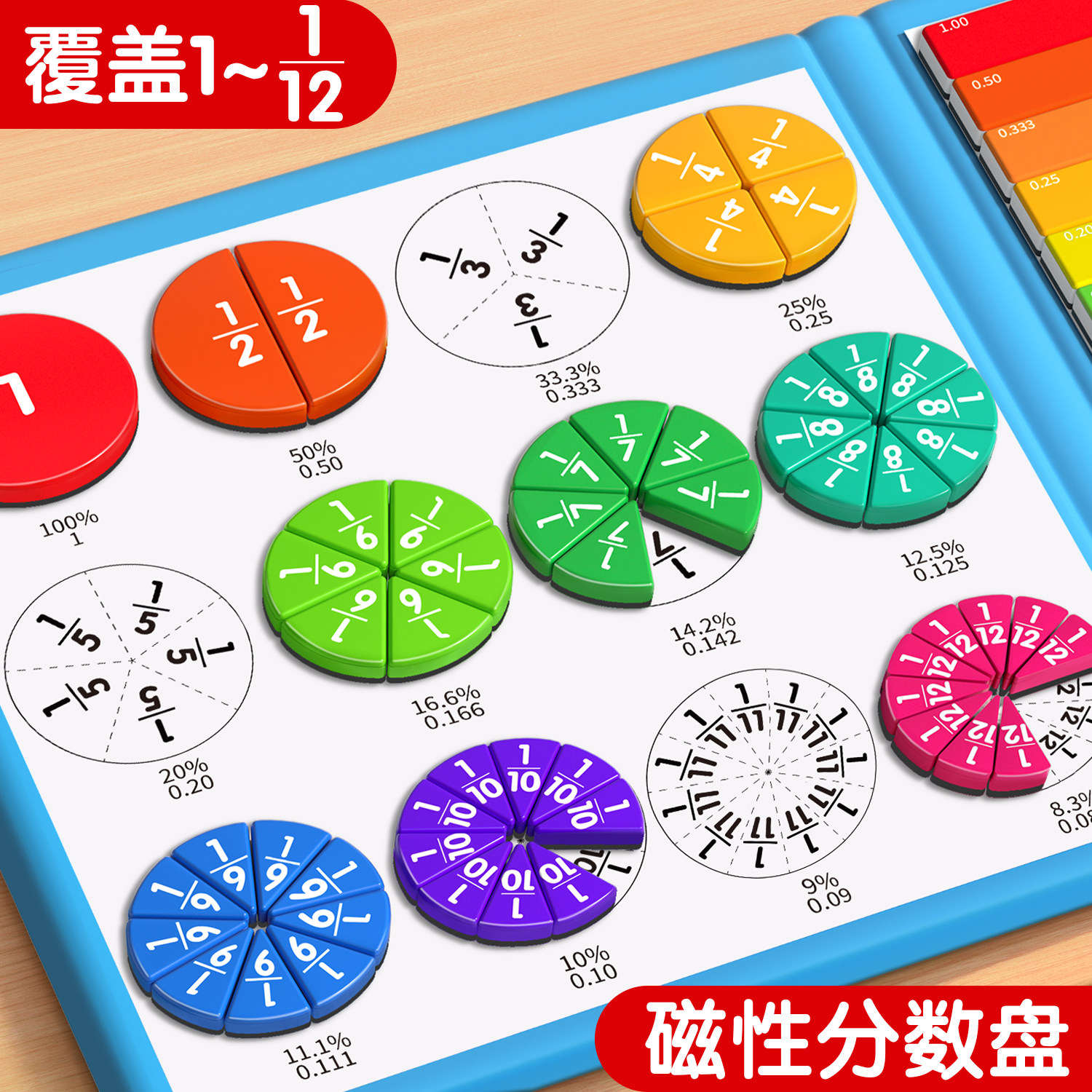 磁性分数盘演示器三年级数学教具