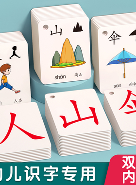 幼儿园识字大王卡片3000字启蒙书宝宝认字表儿童象形看图汉字全套