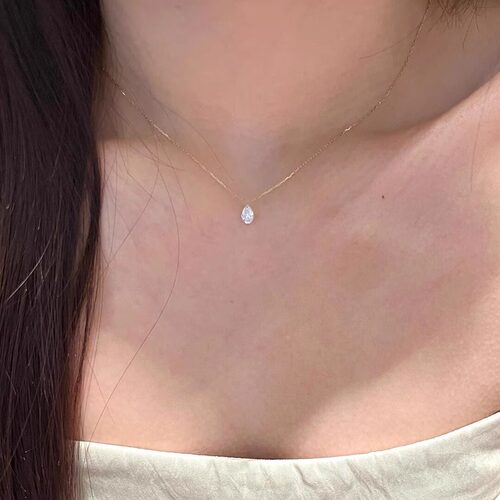 细水滴闪钻项链女款轻奢小众