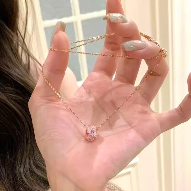 玫红色项链女款2025新款高级感