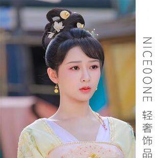 长相思小夭杨紫同款和田玉耳环古风复古新中式汉服耳饰玉石耳坠女