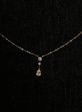 极细款水滴闪钻项链女2026新款