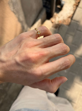 闪钻鸢尾花戒指女2025新款爆款