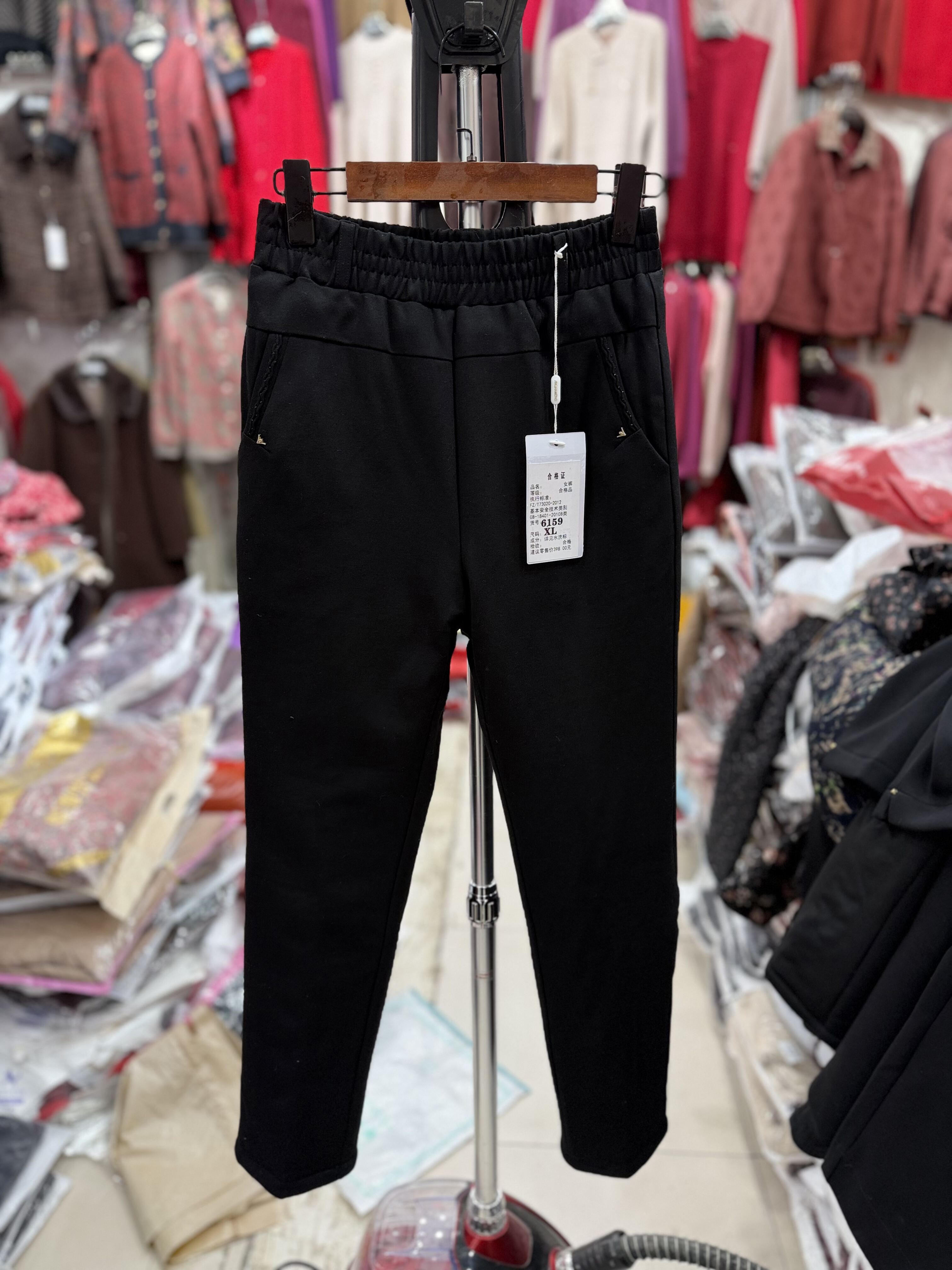 金倩梦6159中老年加厚棉裤高腰高弹力大码休闲妈妈松紧腰直筒裤女