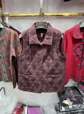 宝林达52E21中老年妈妈显瘦马甲秋季新大码马夹遮肚宽松奶奶上衣