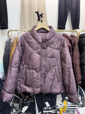 鑫水云阁25-119中年妈妈中式立领国风保暖时尚羽绒服短款女外套冬