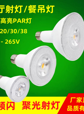 LED 帕灯PAR20 PAR30 PAR38调光18W灯泡E27聚光射灯灯杯可用110V
