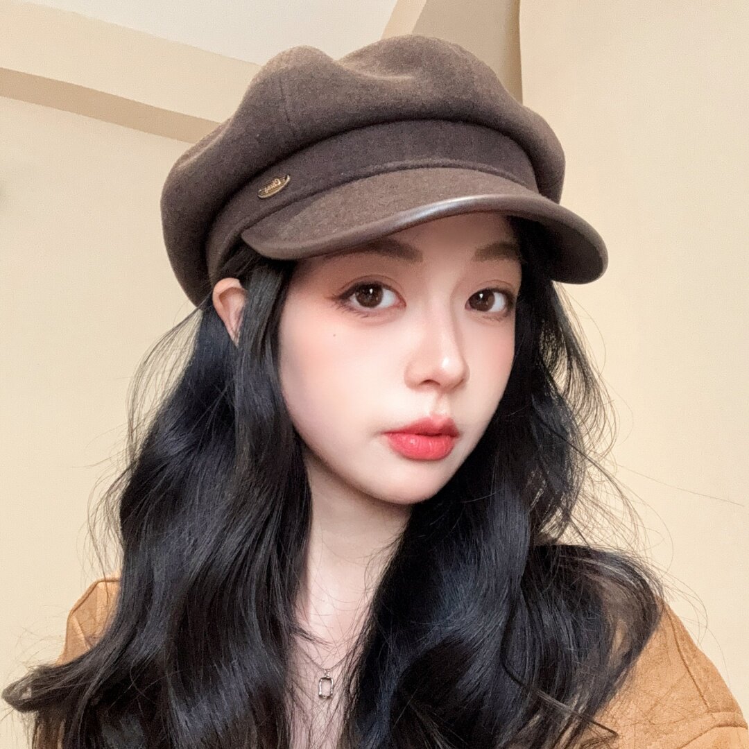 复古八角帽男女士秋冬羊毛呢鸭舌帽百搭显脸小日系马术帽高级感帽