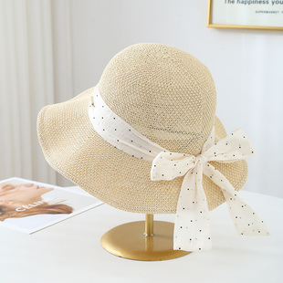草帽成人女士帽子显脸小气质款 遮阳防晒 蕾丝蝴蝶结夏季 2026新款