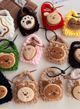 蓝牙耳机包挂件红色新年喜庆灵蛇醒狮包包挂饰miu皮革星星钥匙扣