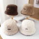 羊羔绒渔夫帽子女秋冬季 加厚保暖毛绒盆帽素颜百搭显脸小水桶帽潮