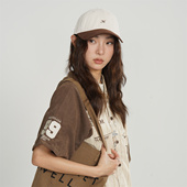 小M标字母刺绣棒球帽2026宽檐拼色鸭舌帽韩版 ins风简约百搭男女