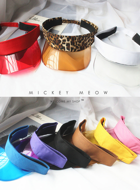 彩色tpu紫色透明空顶鸭舌帽女夏天潮个性街头无顶防晒太阳帽男