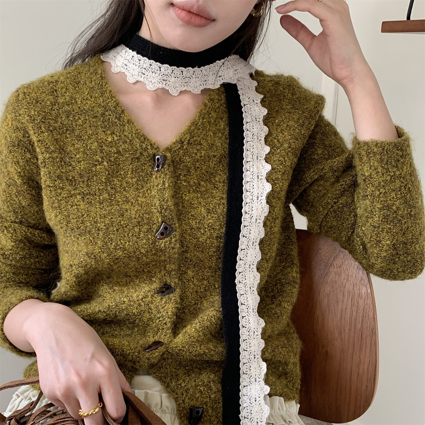 蕾丝花边拼细窄小众细围巾女秋冬季韩版女潮ins新款针织领巾飘带,服饰配件/皮带/帽子/围巾,围巾/丝巾/披肩,淘宝优惠券,粉丝福利购,淘宝优惠卷