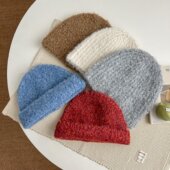 秋冬百搭针织帽纯色圈圈纱男女时尚 百搭显脸小冷帽保暖简约毛线帽