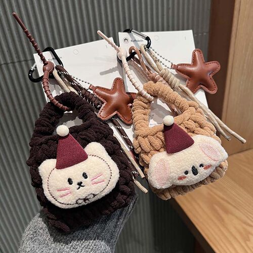 可爱毛绒小熊钥匙扣挂件