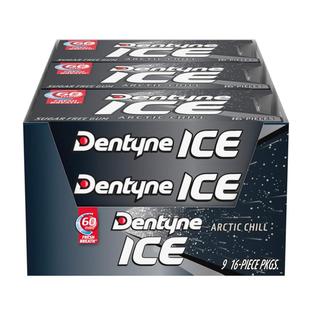 ice木糖醇口香糖极地冰凉9包 提神 何炅推荐 美国原装 Dentyne