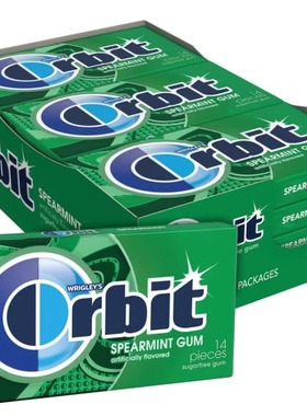 美国原装进口ORBIT(箭牌）SPEARMINTGUM木糖醇口香糖留兰香薄荷味