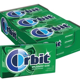 美国原装进口ORBIT(箭牌)SPEARMINTGUM木糖醇口香糖留兰香薄荷味