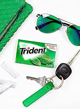 新装销售美国原装trident木糖醇无糖口香糖留兰香薄荷满8条包邮