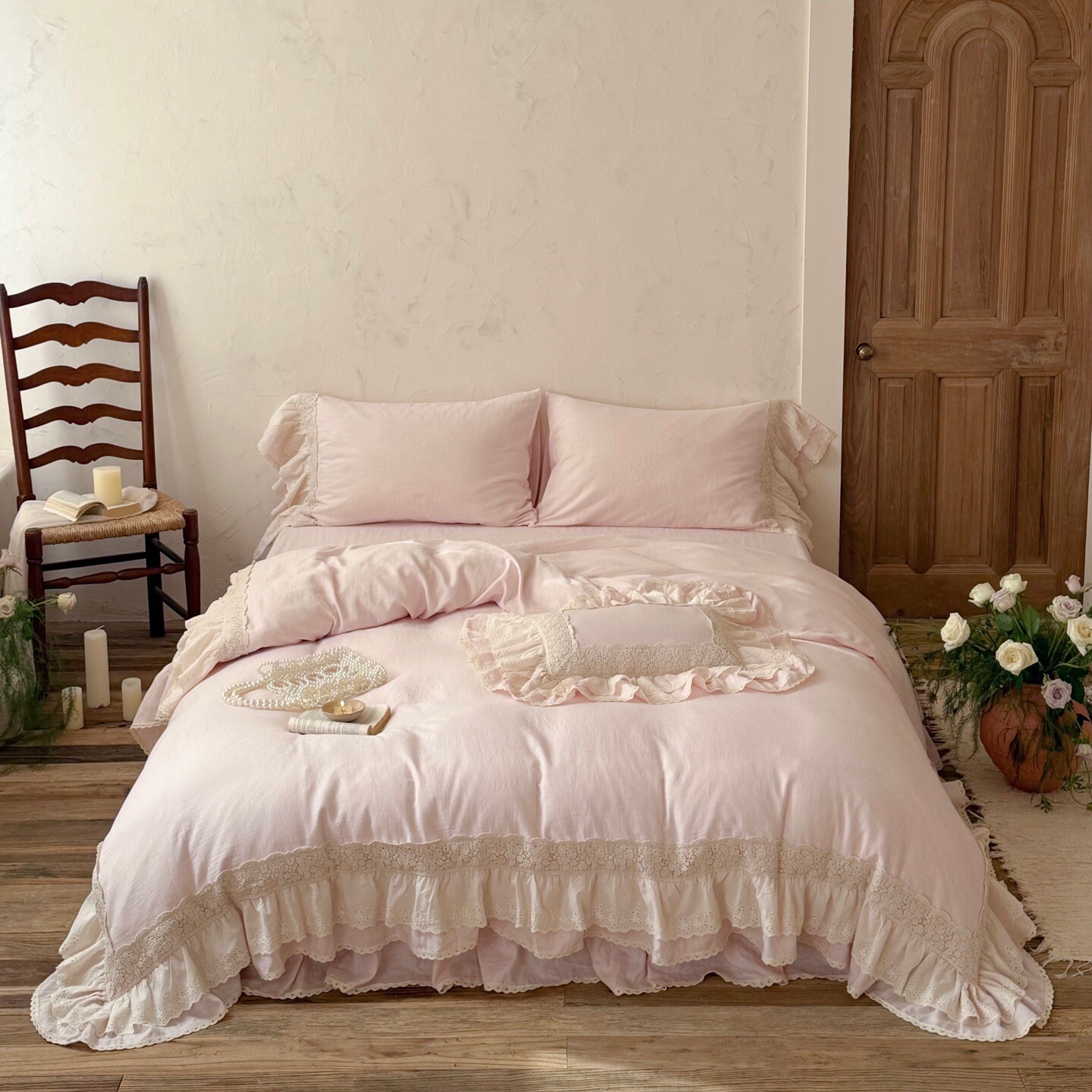 2026春夏全棉双层纱四件套床裙式床单柔软舒服亲肤透气纯棉高颜值