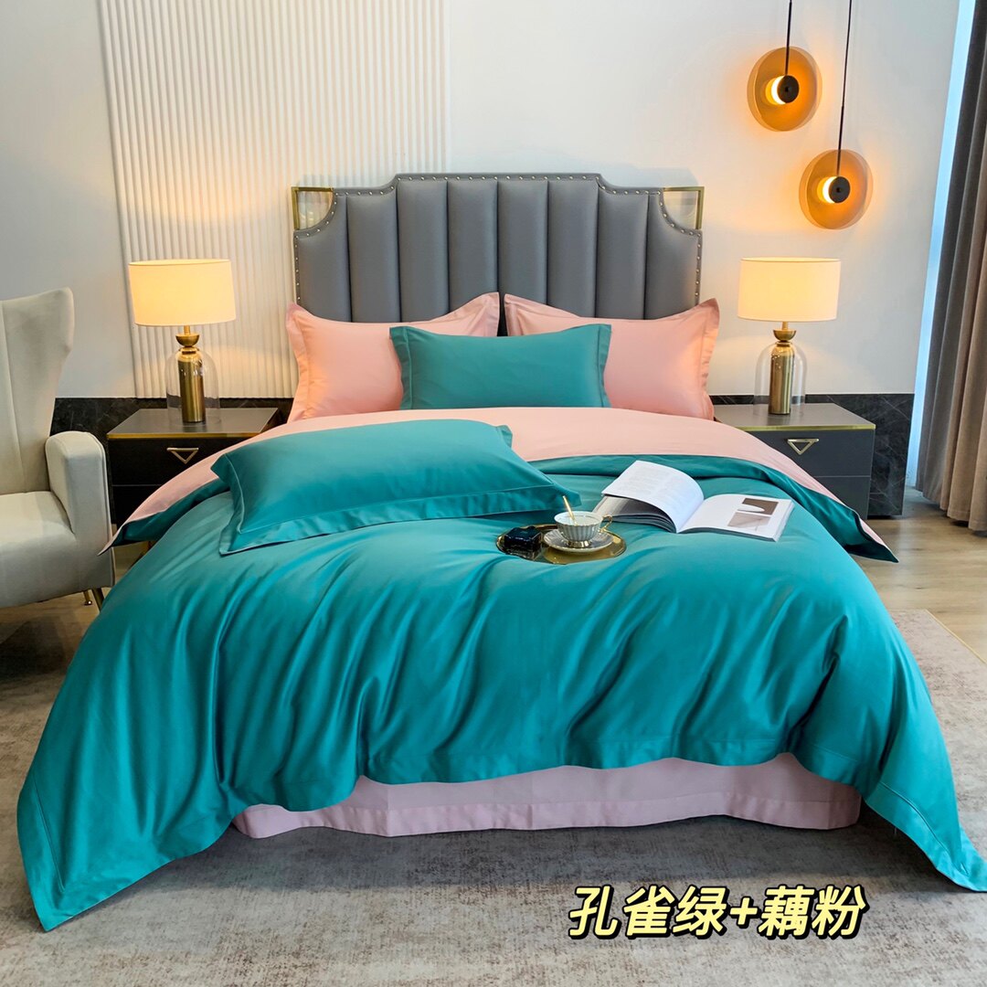 清仓高端100支匹马棉嵌绳双拼四件套纯棉面料细腻柔软亲肤细腻