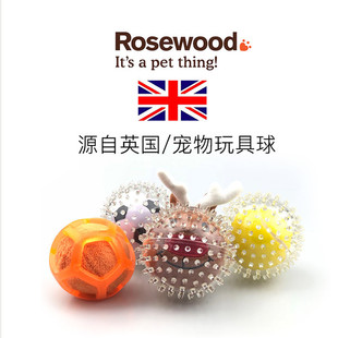 英国rosewood宠物玩具浮水球高弹力球发声耐咬磨牙泰迪法斗狗