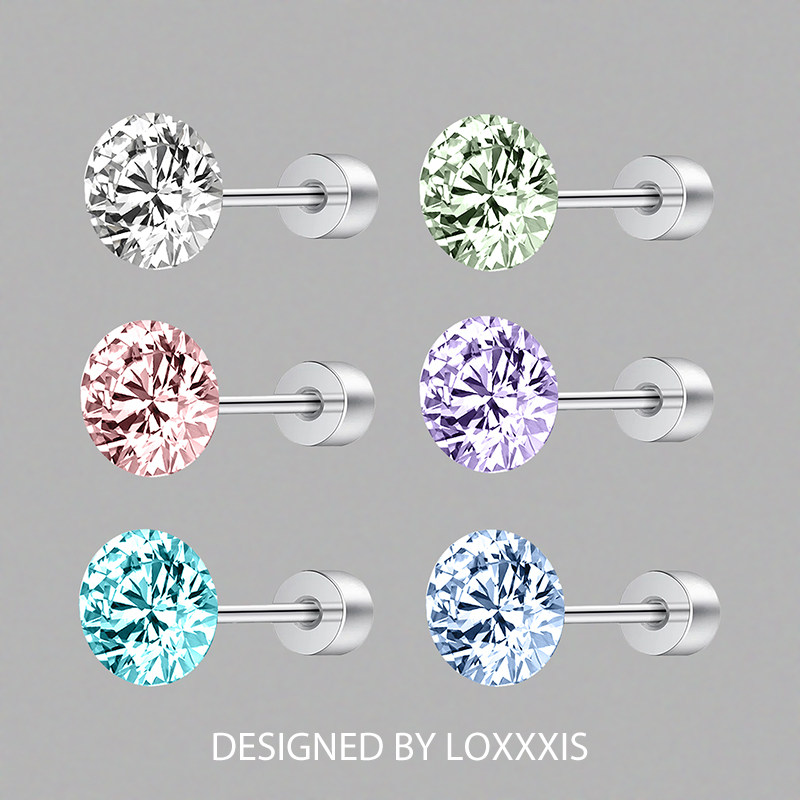 爆闪高级感6mm华子耳钉