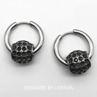 Loxxxis 个性桶珠吊坠耳环 小众设计感冷淡风钛钢极简不掉色耳饰