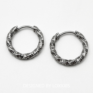 Loxxxis 不规则扭纹耳环 小众设计冷淡风欧美复古做旧无性别耳钉