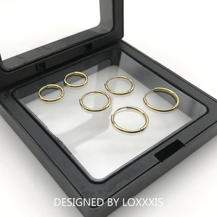 Loxxxis 金色1.2mm细圈耳环 小众设计极简冷淡风钛钢简约素圈耳饰