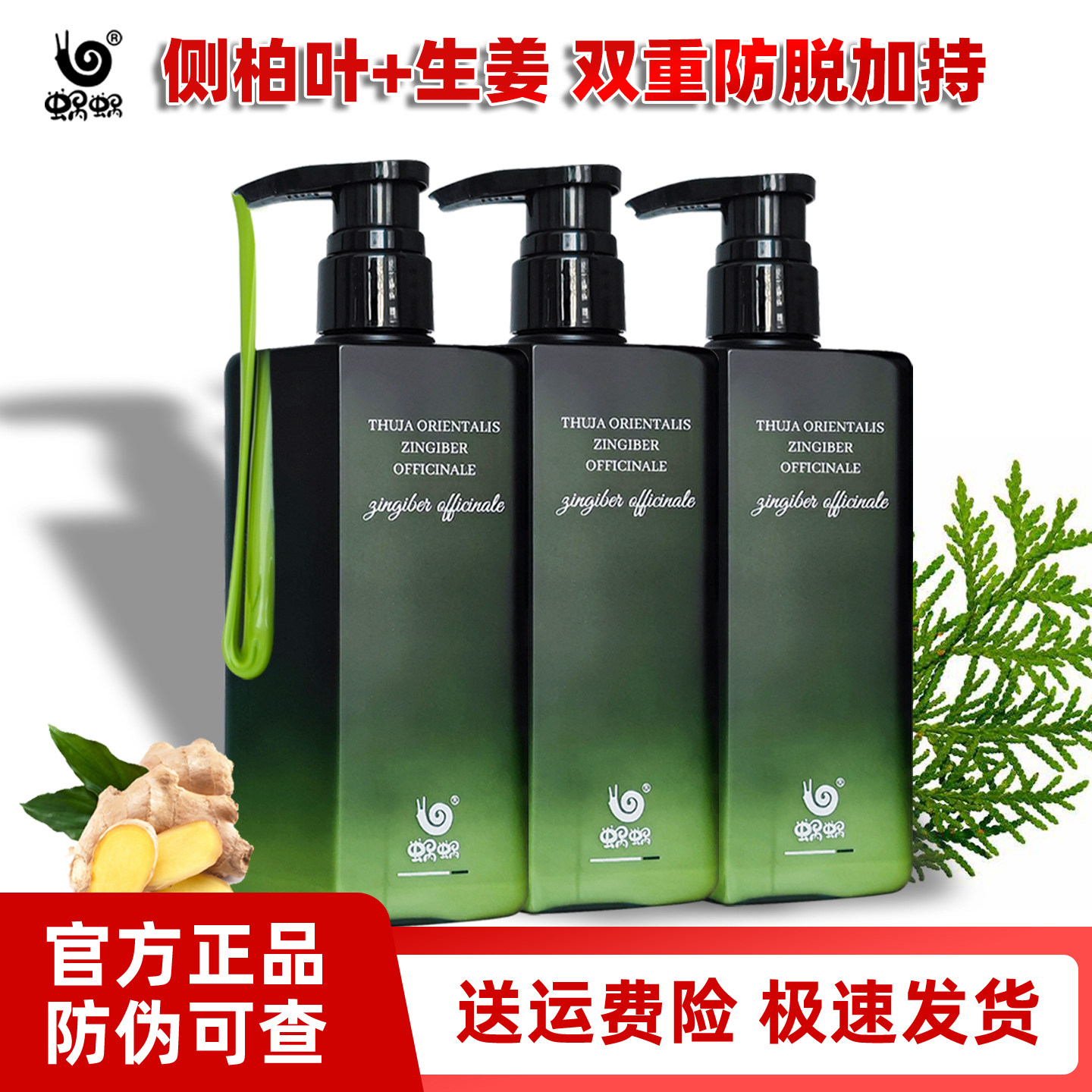 蜗蜗防脱洗发水礼盒套装侧柏叶生姜防脱发洗发露洗护套装官方正品