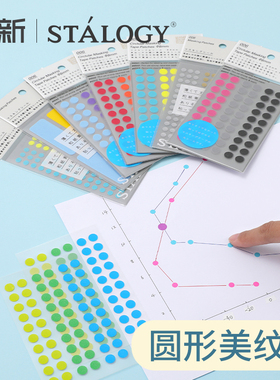 不是闷推荐 日本STALOGY圆点贴美纹贴纸圆形创意标签手账颜色笔记本侧面分类装饰标识贴