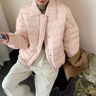 轻薄羽绒服女款2025新款秋冬短款超好看甜美软糯宽松90白鸭绒外套