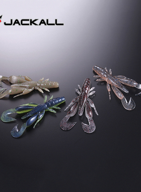 日本JACKALL高比重沉水路亚CHUNK CRAW软饵虾2.8寸精细黑坑鲈鱼饵