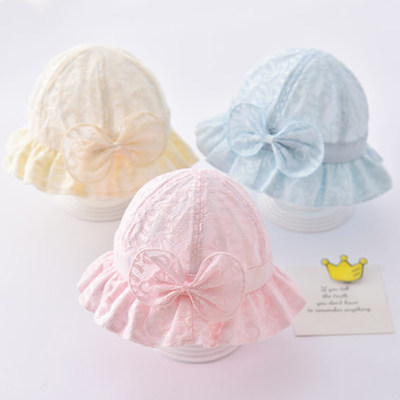 清仓婴儿帽子春夏季可爱婴幼儿女宝宝渔夫帽夏款新生儿遮阳帽透气
