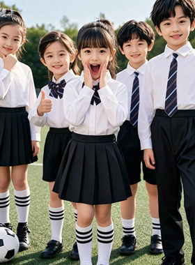儿童白衬衫男童长袖小学生运动会