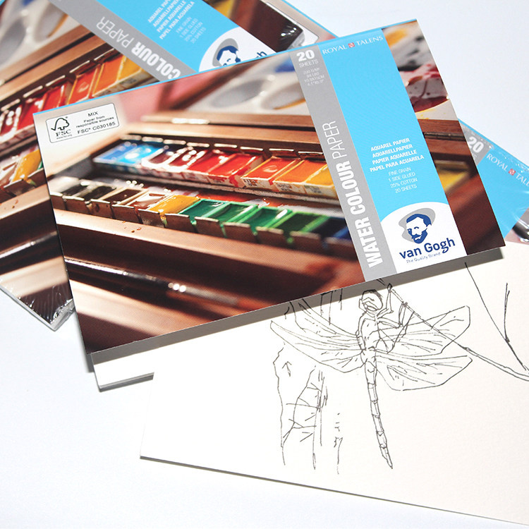 荷兰梵高van gogh水彩画本 胶装水彩纸 凡高水彩本200g木棉浆纸